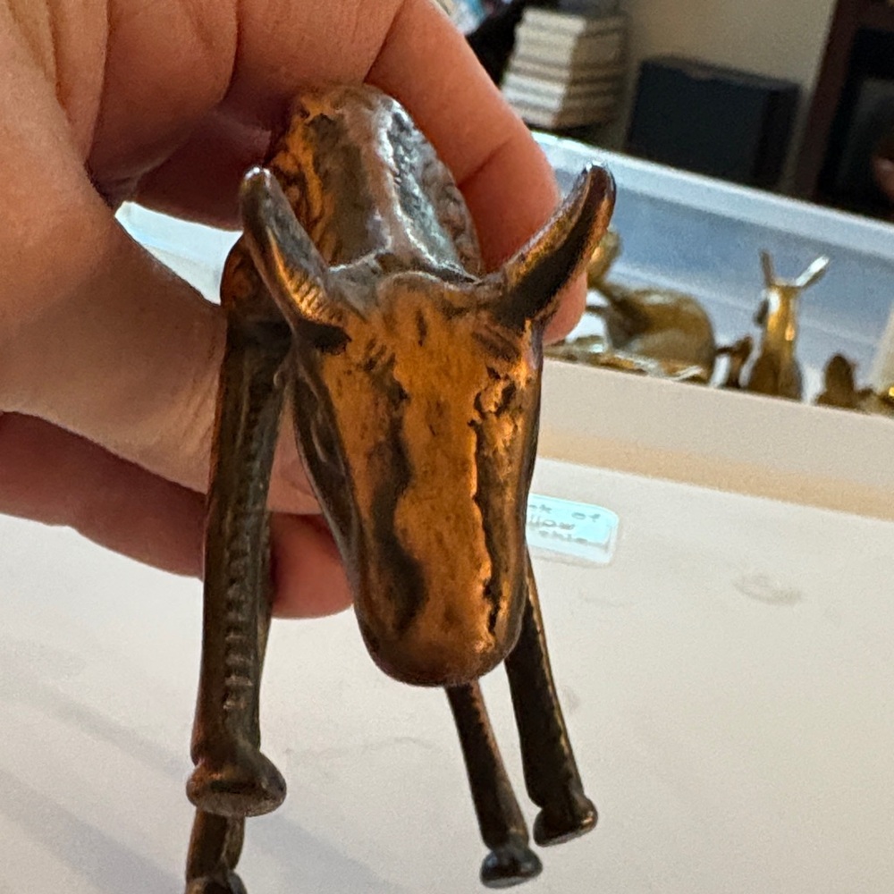 Vintage MCM Hollywood Regency Bronze Brass deer Christmas - Picture 4 of 9